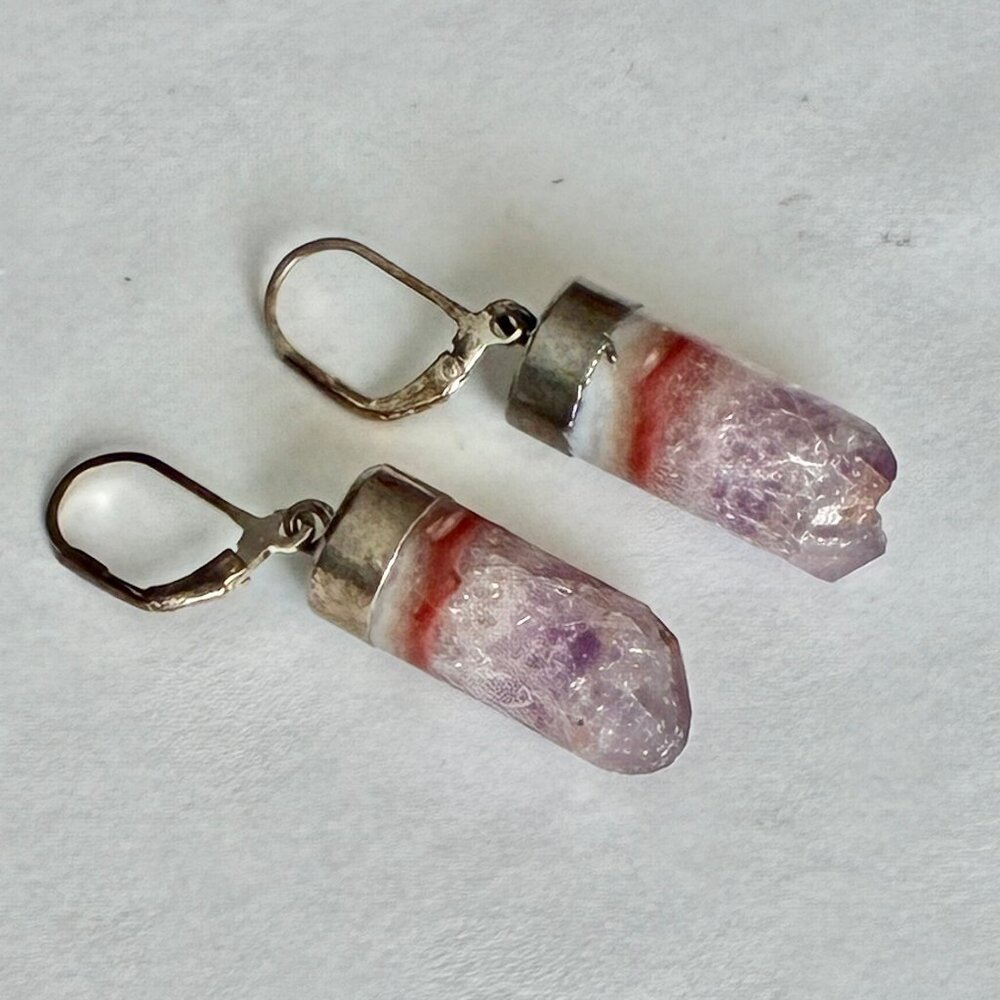Bohemian Sterling Silver Amethyst Leverback Earrings